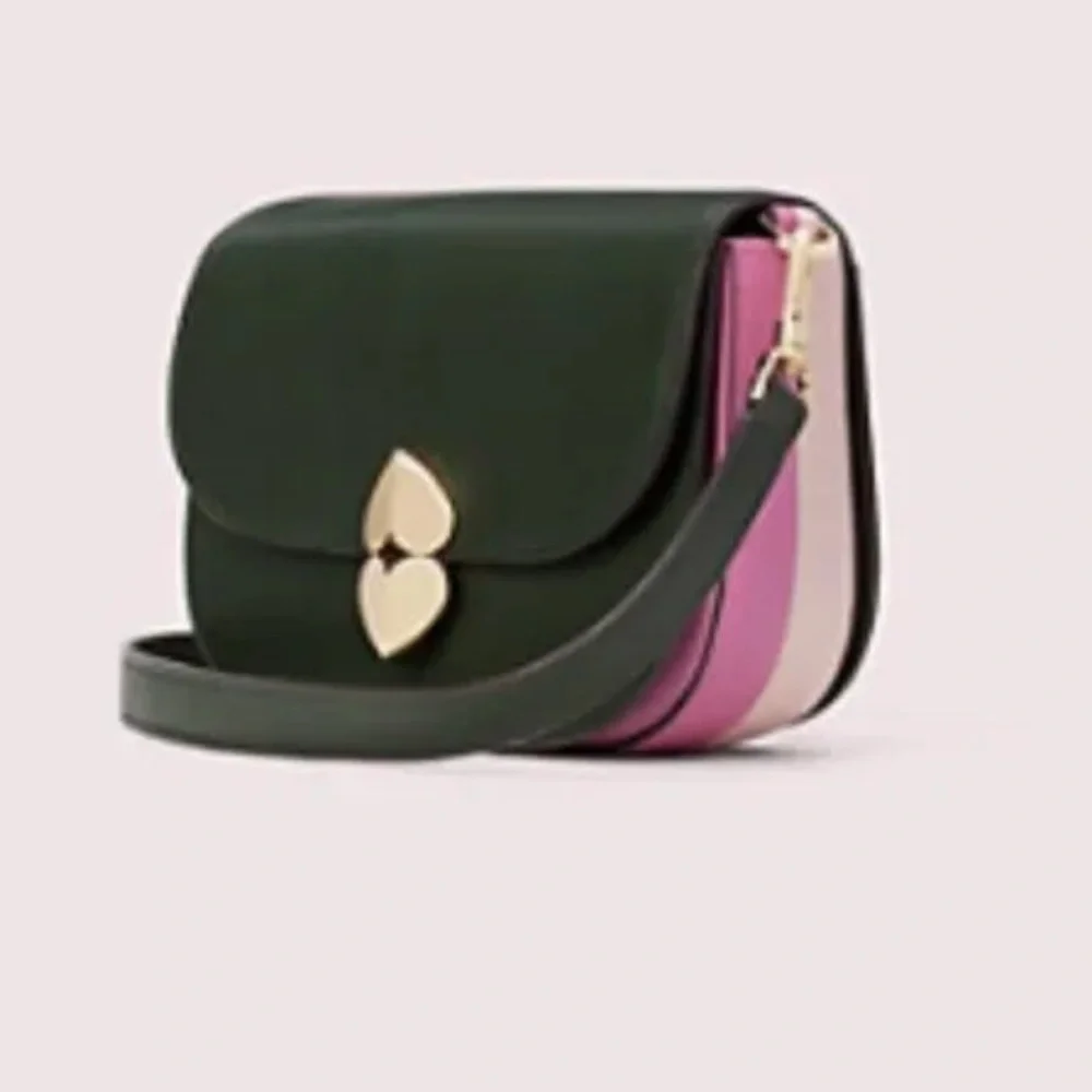 NWT  KATE SPADE Lula Small Saddle Crossbody Bag Blazer Blue pink purple
